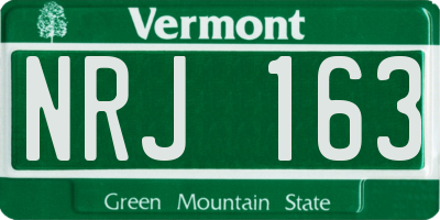 VT license plate NRJ163