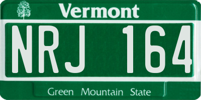 VT license plate NRJ164