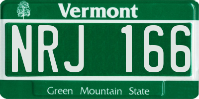 VT license plate NRJ166