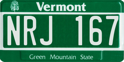 VT license plate NRJ167