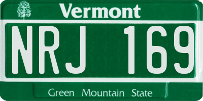 VT license plate NRJ169