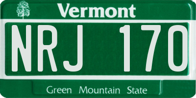 VT license plate NRJ170