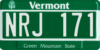 VT license plate NRJ171