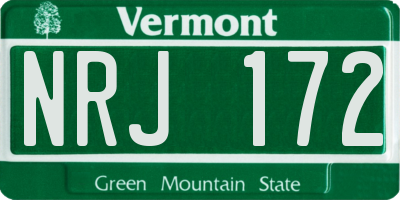 VT license plate NRJ172