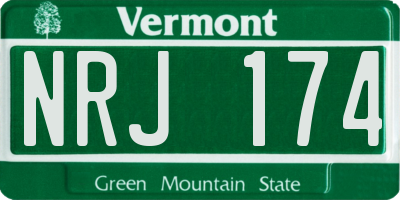 VT license plate NRJ174