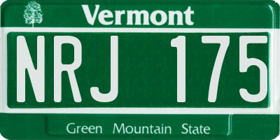 VT license plate NRJ175