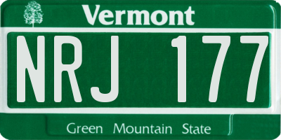 VT license plate NRJ177