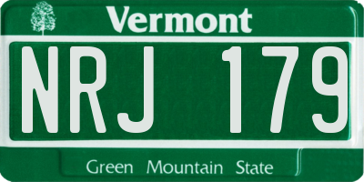 VT license plate NRJ179