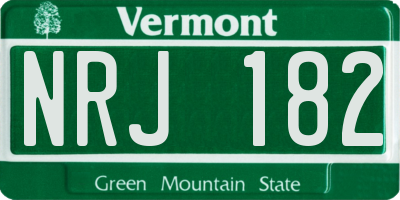 VT license plate NRJ182