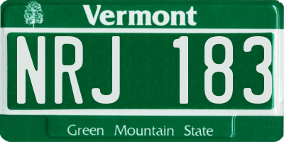 VT license plate NRJ183