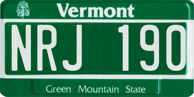 VT license plate NRJ190