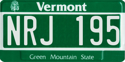 VT license plate NRJ195