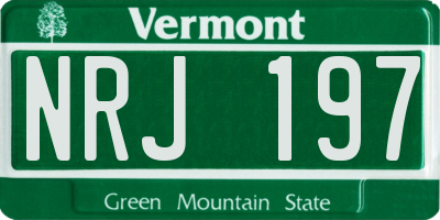 VT license plate NRJ197