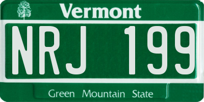 VT license plate NRJ199