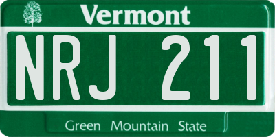 VT license plate NRJ211