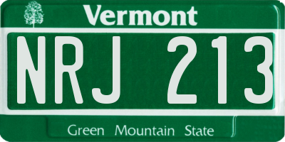 VT license plate NRJ213