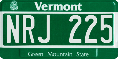 VT license plate NRJ225