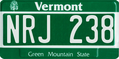 VT license plate NRJ238