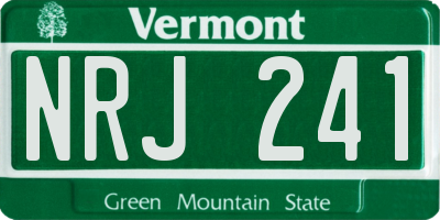 VT license plate NRJ241