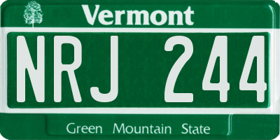VT license plate NRJ244