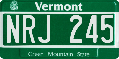 VT license plate NRJ245