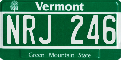 VT license plate NRJ246