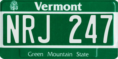 VT license plate NRJ247