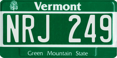 VT license plate NRJ249