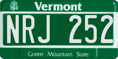 VT license plate NRJ252