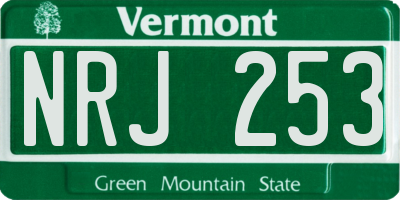 VT license plate NRJ253