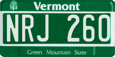VT license plate NRJ260
