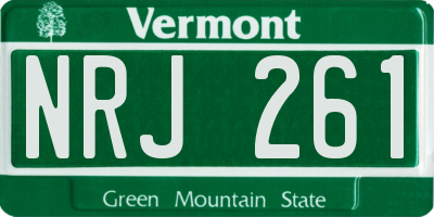 VT license plate NRJ261