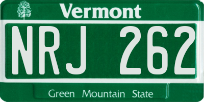 VT license plate NRJ262