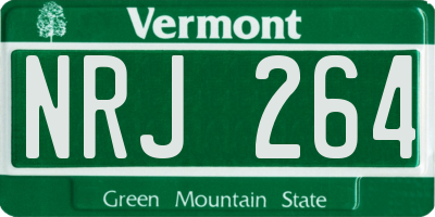VT license plate NRJ264