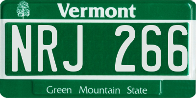 VT license plate NRJ266