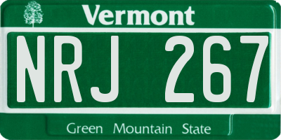 VT license plate NRJ267