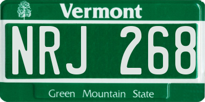 VT license plate NRJ268
