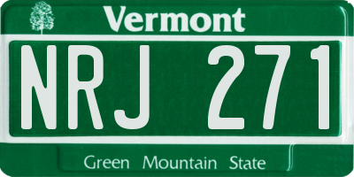 VT license plate NRJ271