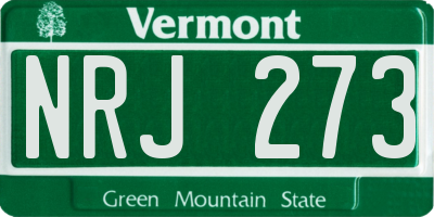 VT license plate NRJ273
