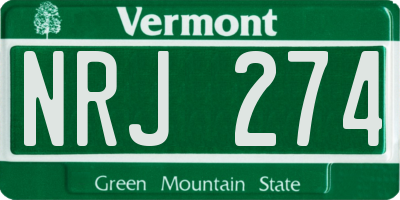 VT license plate NRJ274