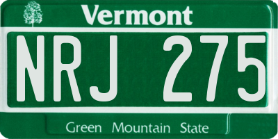 VT license plate NRJ275
