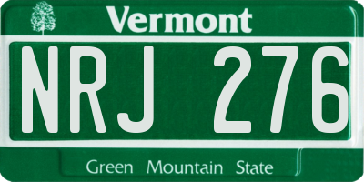VT license plate NRJ276