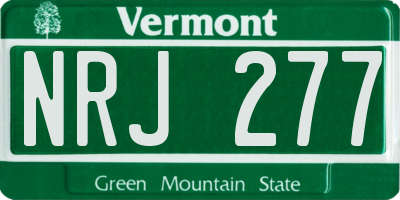 VT license plate NRJ277