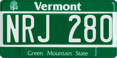VT license plate NRJ280