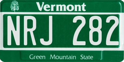 VT license plate NRJ282