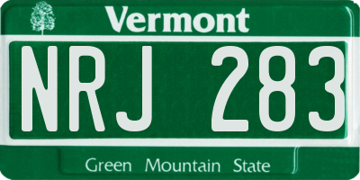 VT license plate NRJ283