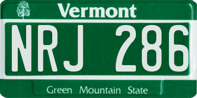 VT license plate NRJ286