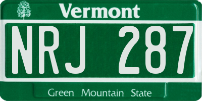 VT license plate NRJ287
