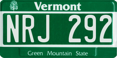 VT license plate NRJ292