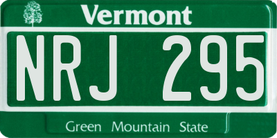 VT license plate NRJ295